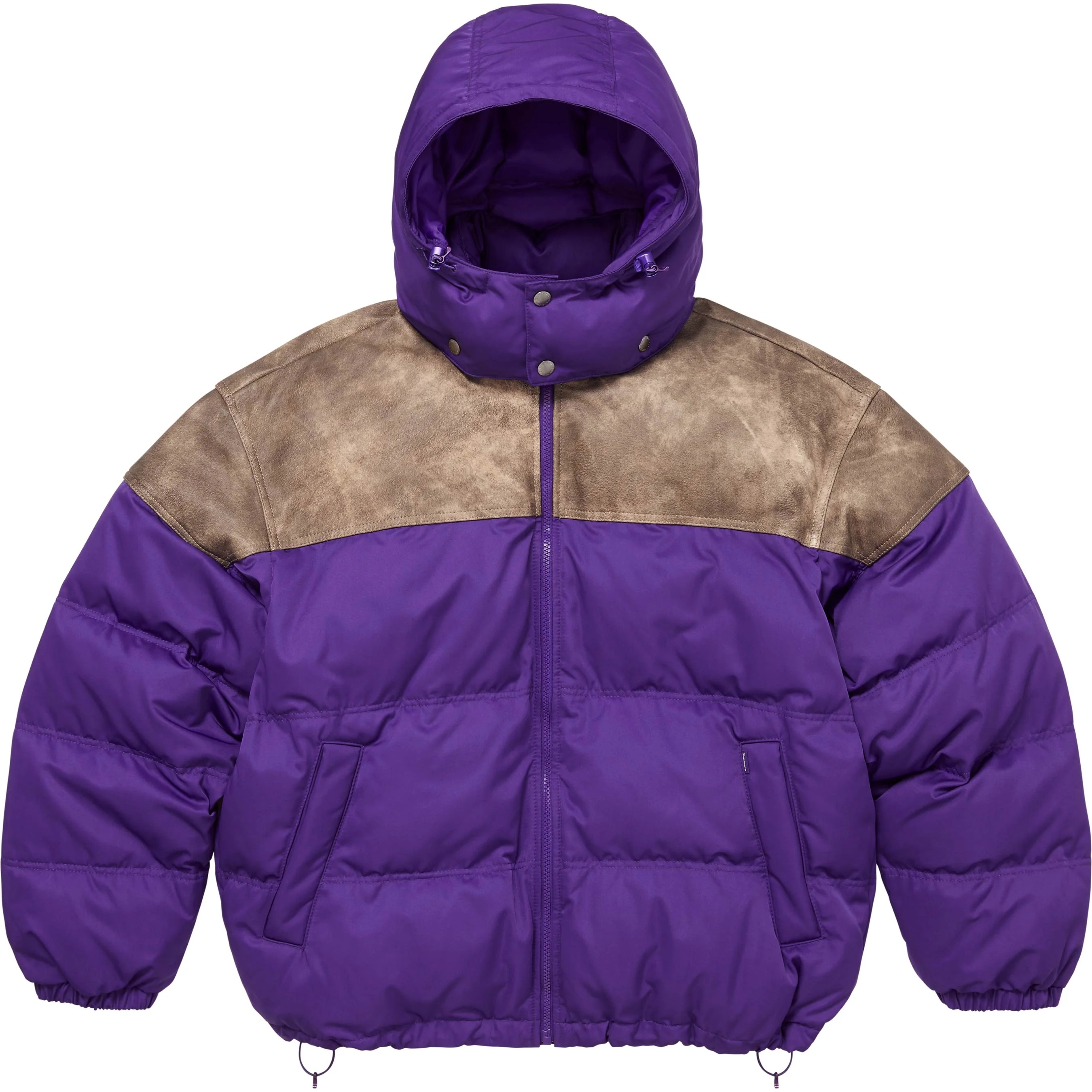 Leather Yoke Puffer Jacket view 4